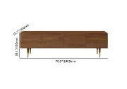 Picture of Auric Classic Natural Wood TV Stand – 4 Drawers & Open Shelves