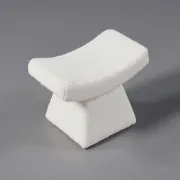 Sova Curved Ottoman – Bouclé Upholstery with Artistic Silhouette