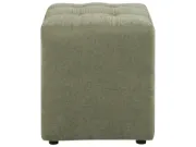 Nuvy Square Ottoman – Minimal Tufted Design with Natural Wood Frame