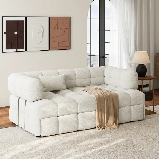 Rumi Convertible Sofa Bed – Modern Tufted Design