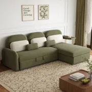 Olivan Convertible Sofa with Chaise, Bed & Side Table