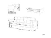 Soleil Velours Convertible Sofa Bed from natural wood – Velvet Upholstery with Golden Legs.