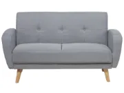 Éliane Convertible Sofa from natural wood legs  & Tufted Backrest.