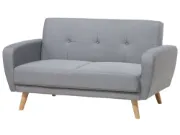 Éliane Convertible Sofa from natural wood legs  & Tufted Backrest.