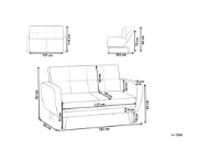 Éliane Convertible Sofa from natural wood legs  & Tufted Backrest.