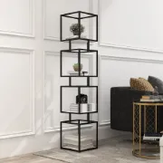 Lumière Display Shelf – Black Metal Frame with Minimal Design.