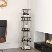 Lumière Display Shelf – Black Metal Frame with Minimal Design.