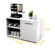 Nuvio Coffee Corner Cabinet – Compact White Design with Side Door