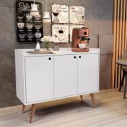 Varello – Modern Coffee Corner Cabinet with Natural Wood Legs