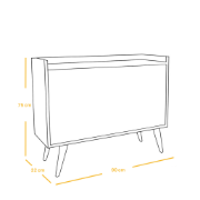 Varino – Natural Wood Sink Console with Open Storage