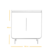 Rivano Coffee Corner Cabinet – Natural Wood Legs & Open Storage