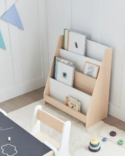 JoliNid Kids- Natural wood Bookshelf.
