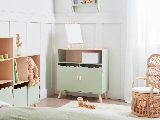 LuneBox Kids Natural wood Cabinet.