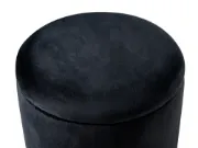 Ventro - Round Velvet Stool with Metal Legs