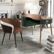 صورة .سوليل مكتب منحني - من الخشب الطبيعي