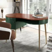 صورة .سوليل مكتب منحني - من الخشب الطبيعي