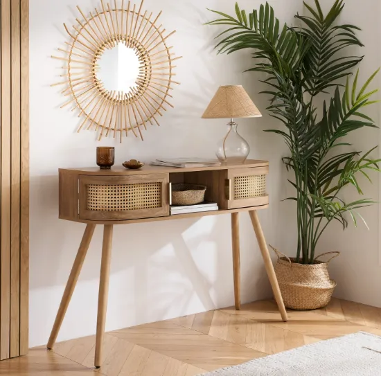 Épure Rattan Console  - Natural wood.