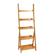 Nova – Natural Wood Ladder Shelf with 5 Tiers