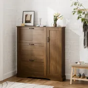 Montreil – Large Natural Wood Shoe Cabinet