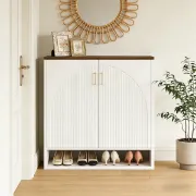 Arcelle – Modern Natural Wood Shoe Cabinet