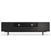 Noiré TV Stand with a Minimal Design – Natural Wood & Metal Legs