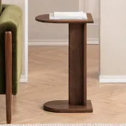 Bobby Natural Wood Side Table – Minimal C-Shaped Design