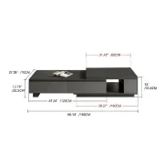 Cylora Coffee Table with Hidden Drawers – Natural Wood