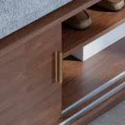 Picture of Elara Storage Bench with Cushioned Seat – Natural Wood