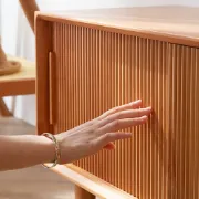 Liora – Slatted Natural Wood Storage Bench