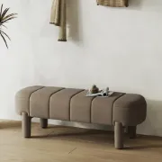 صورة Arden Upholstered Bench with Soft Curved Design