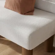 صورة Liora Upholstered Bench with Rounded Backrest