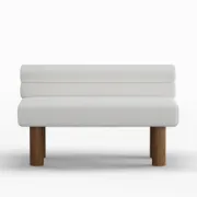 صورة Liora Upholstered Bench with Rounded Backrest