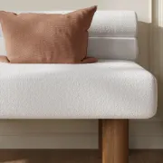 صورة Liora Upholstered Bench with Rounded Backrest