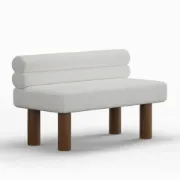 صورة Liora Upholstered Bench with Rounded Backrest