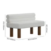 صورة Liora Upholstered Bench with Rounded Backrest