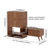 Lunaro – Modular Shoe Cabinet with Sliding Bench | Natural Wood
