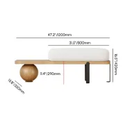 صورة Orin Sculpted Bench – Natural Wood & Upholstered Seat