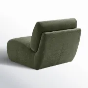 Picture of Fleuron Curved Accent Chair - Natural Wood.