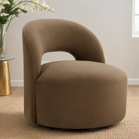 Picture of Élite Curve Accent Chair-Natural Wood.