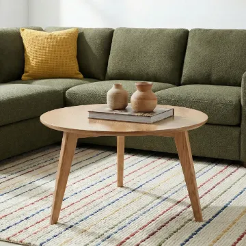 Picture of Oaklo Round Coffee Table – Natural Wood